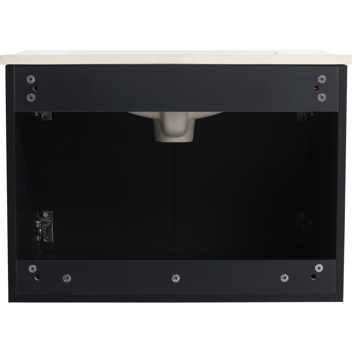 24" Floating Wall-Mounted Bathroom Vanity With Ceramics Sink & Soft-Close Cabinet Door, KD-Package