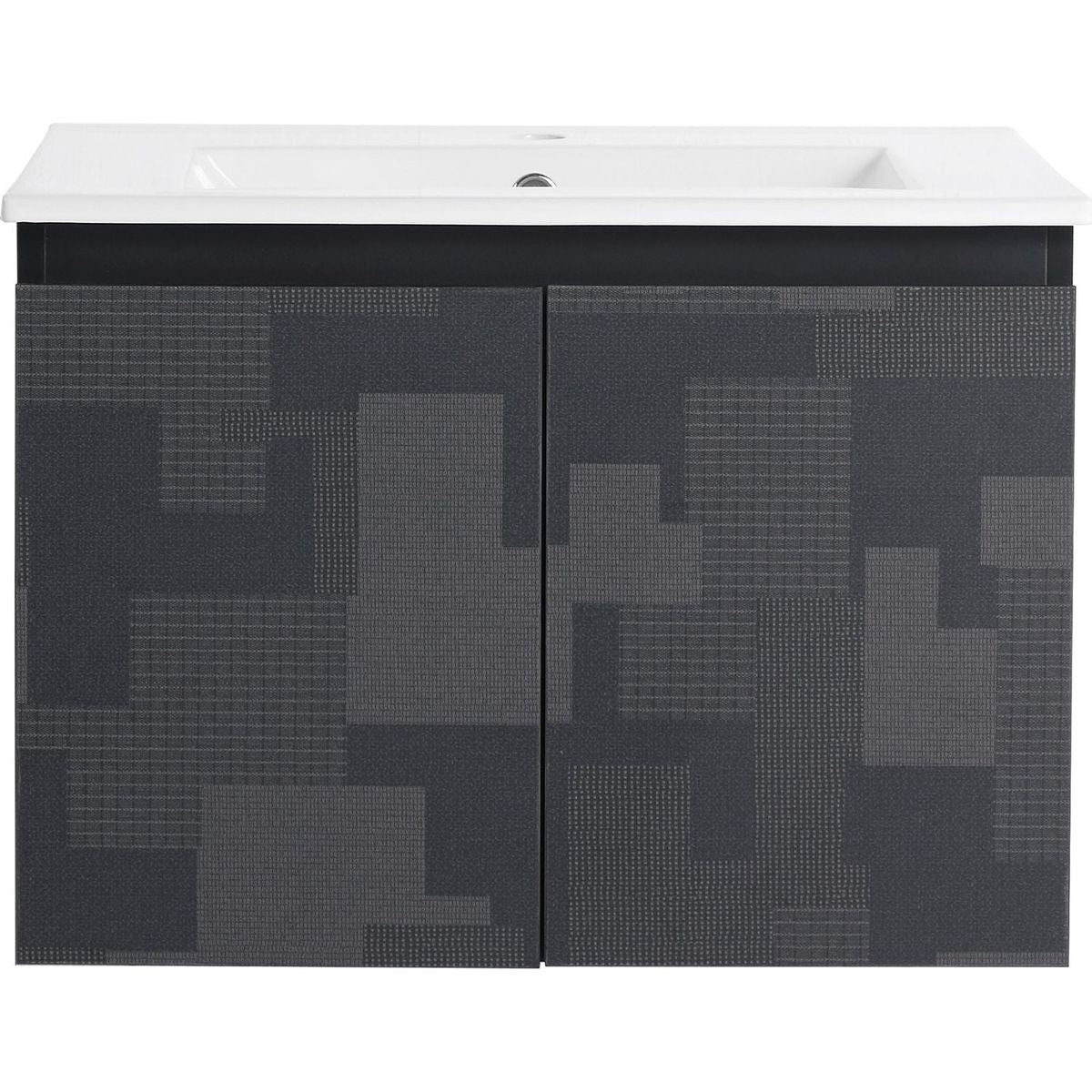 24" Floating Wall-Mounted Bathroom Vanity With Ceramics Sink & Soft-Close Cabinet Door, KD-Package