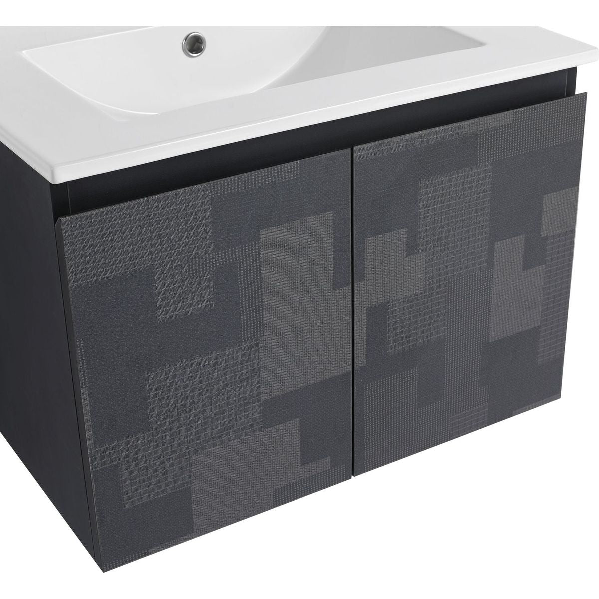 24" Floating Wall-Mounted Bathroom Vanity With Ceramics Sink & Soft-Close Cabinet Door, KD-Package