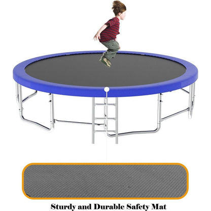 16FT Trampoline with Balance Bar & Basketball Hoop&Ball, ASTM Approved Reinforced Type Outdoor Trampoline with Enclosure Net