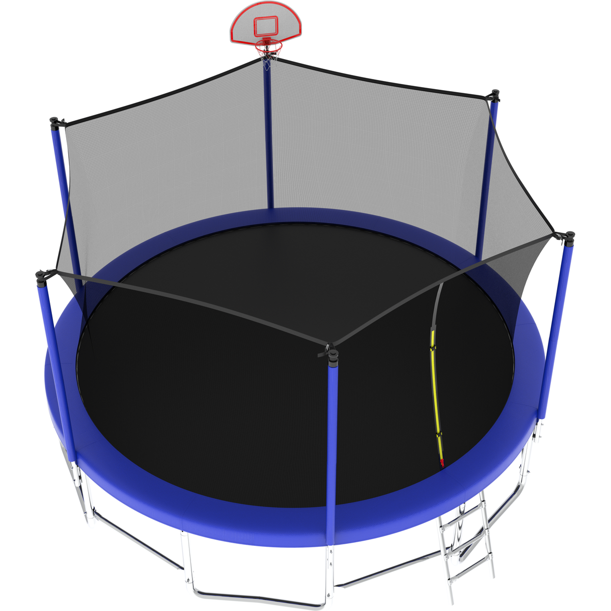 16FT Trampoline with Balance Bar & Basketball Hoop&Ball, ASTM Approved Reinforced Type Outdoor Trampoline with Enclosure Net