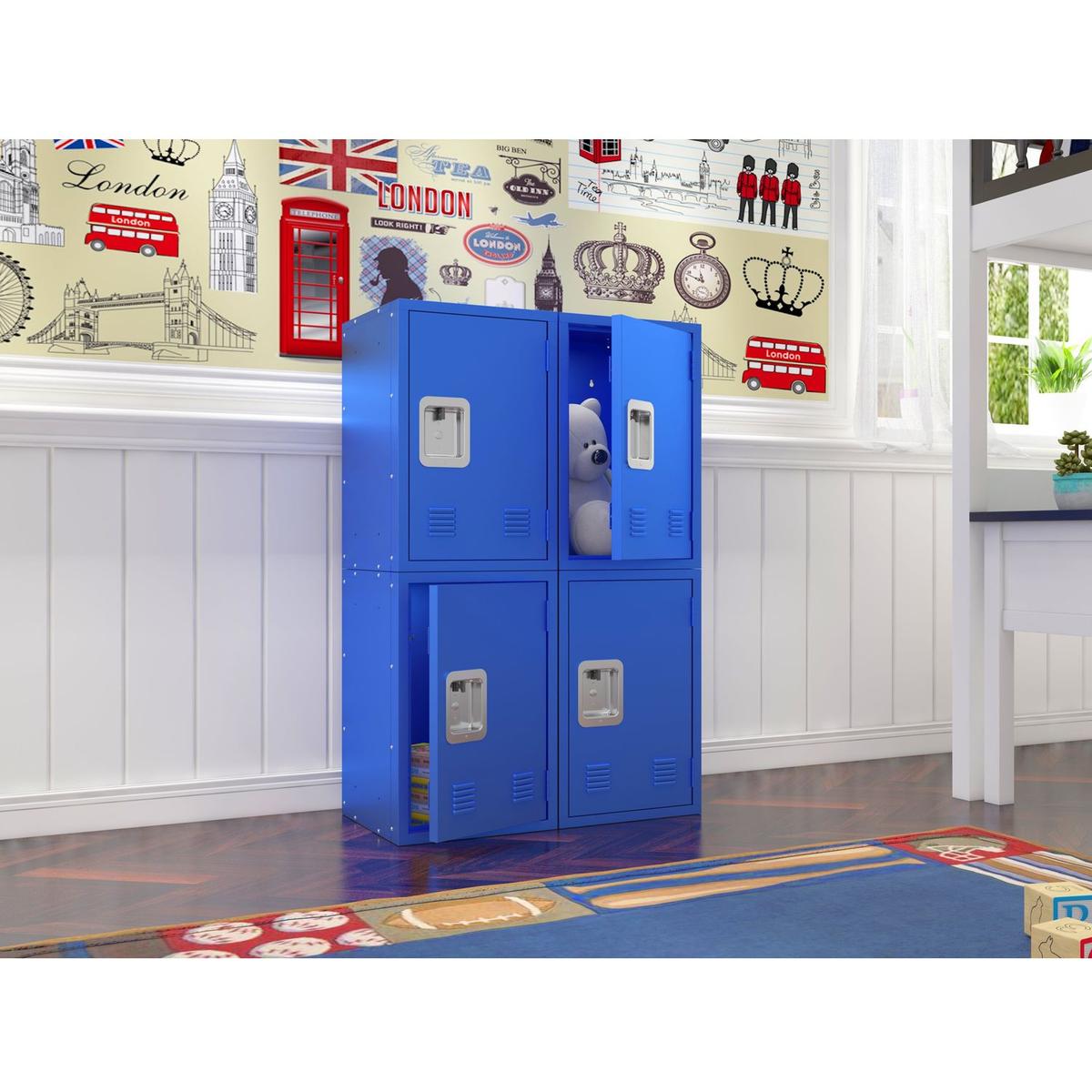 24" H Locker Storage Cabinet, Metal Locker Storage Cabinet with 1 Doors, Small Metal Locker,Lockable Storage Cabinet,for Employees,Office,Kids Locker - Assembly Required (Elegant Bule)