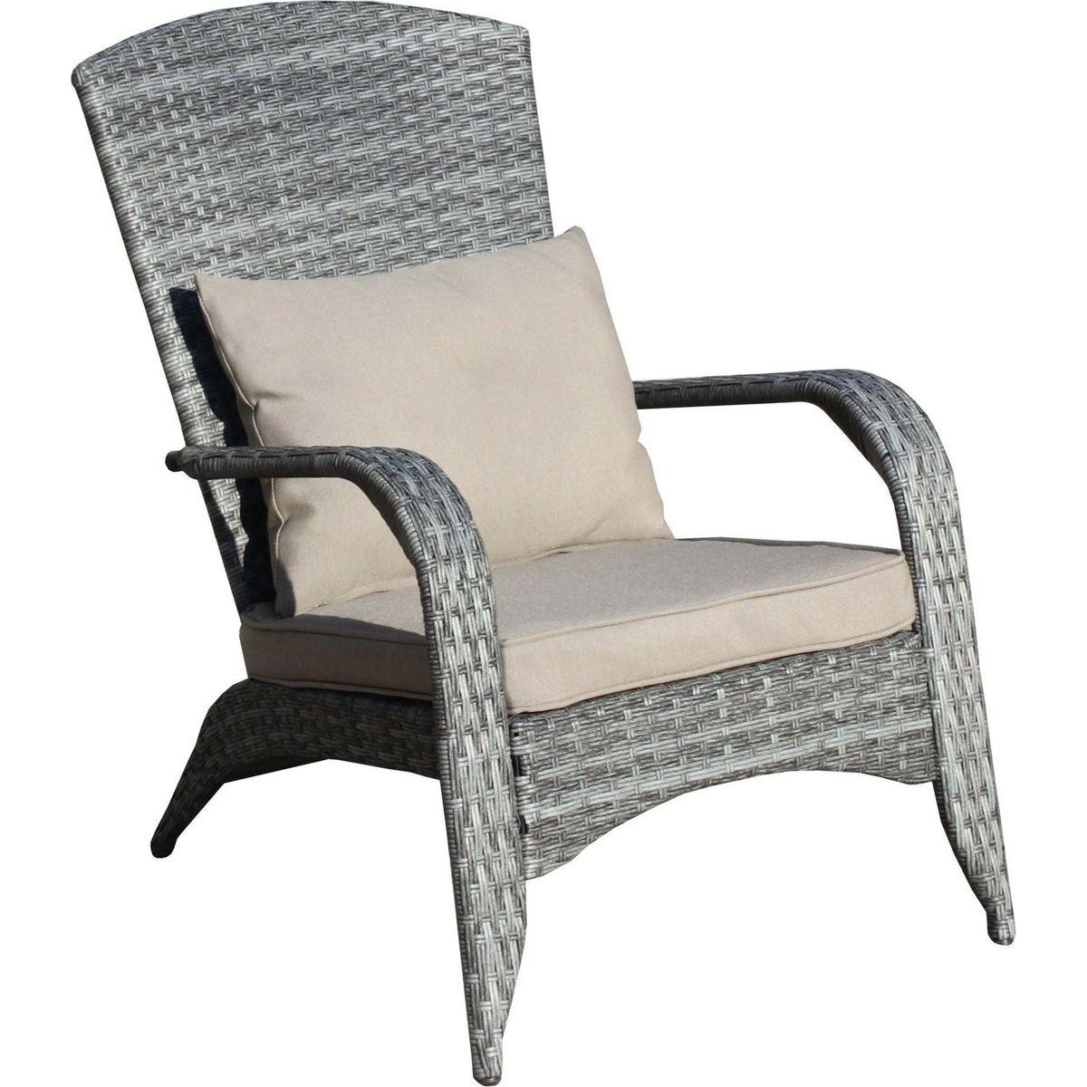 Patio Chair with Cushions(Grey Cushion)
