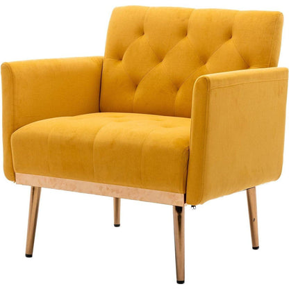 Accent Chair, leisure single sofa with Rose Golden feet