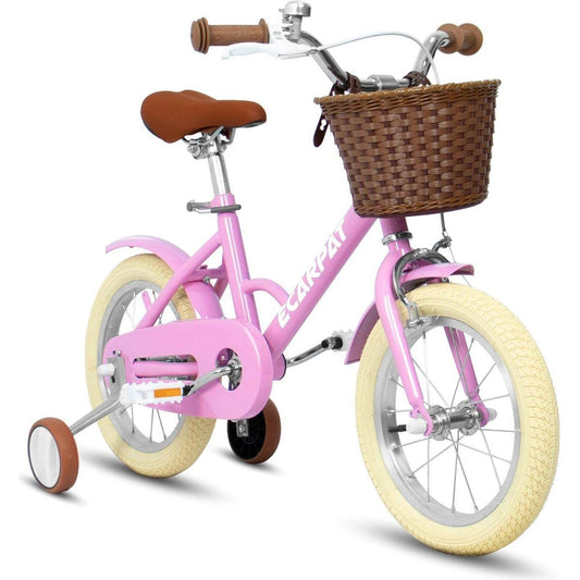 Kids'Bike Girls Bike 14 Inch Wheels,1-Speed Child Bicycles For 2-4 Years,With Removable Training Wheels Baby Toys,Front V Brake,Rear Holding Brake