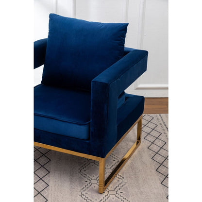 Lenola Contemporary Upholstered Accent Arm Chair, Blue