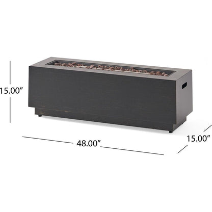 RECTANGULAT IRON FIRE PIT-50 000BTU