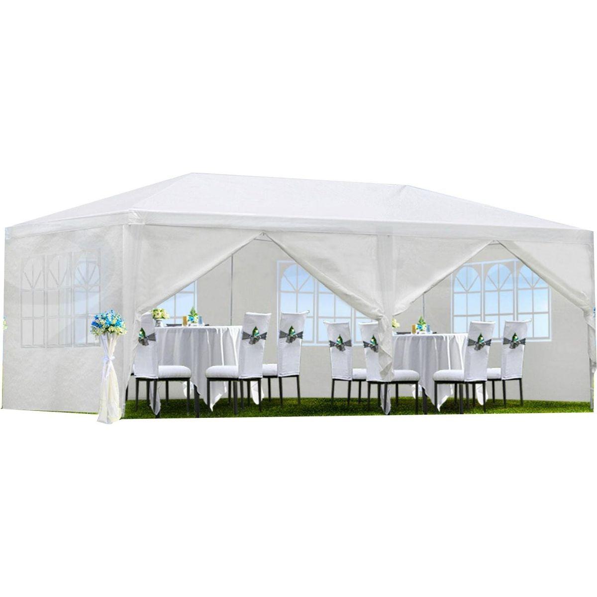 10x20' Wedding Party Canopy Tent Outdoor Gazebo with 6 Removable Sidewalls