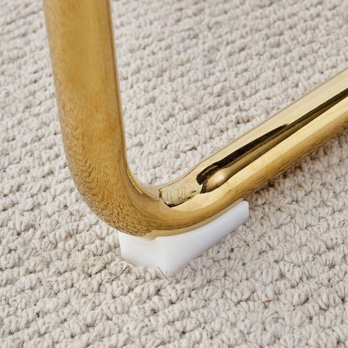 Modern dining chairs, dining room chairs, and golden leg cushioned chairs made of artificial leather, suitable for kitchens, living rooms, bedrooms, and offices. Set of 4 pieces (white+PU)