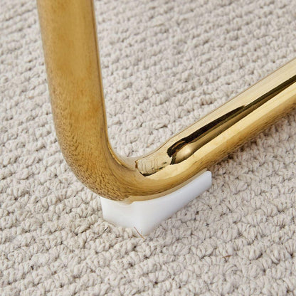 Modern dining chairs, dining room chairs, and golden leg cushioned chairs made of artificial leather, suitable for kitchens, living rooms, bedrooms, and offices. Set of 4 pieces (white+PU)