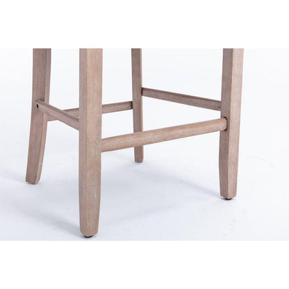 Contemporary Velvet Upholstered Barstools with Button Tufted Decoration and Wooden Legs, and Chrome Nailhead Trim, Leisure Style Bar Chairs,Bar stools, Set of 2 (Light Blue)