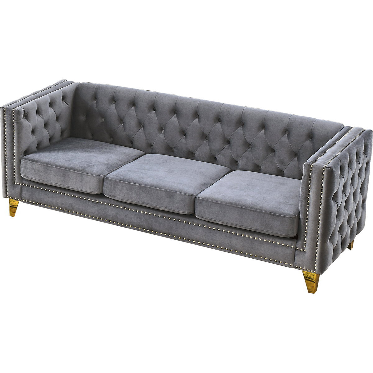3-seater + 2-seater Combination sofa.GREY VELVET