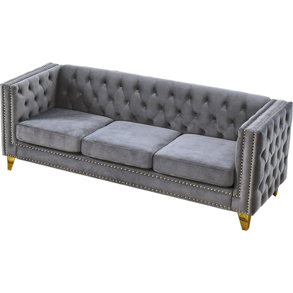 3-seater + 2-seater Combination sofa.GREY VELVET