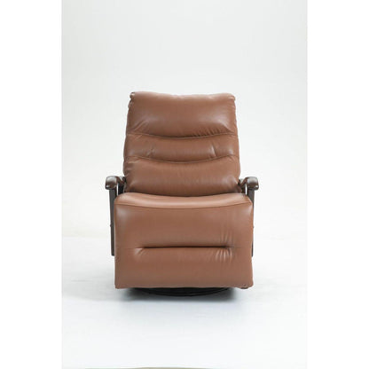 Swivel Rocker Recliner Power Glider Chair with Solid Wood Armrests - Extra Wide Reclining Sofa Chair Upholstered Faux Leather Living Room Single Sofa 350 lbs