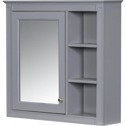 30" x 28" Medicine Cabinet, Wall Mounted Bathroom Storage Cabinet, Modern Bathroom Wall Cabinet with Mirror,Medicine Cabinet, Mirror Cabinet with 3 Open Shelves (Not Include Bathroom Vanity) - Streamdale Furniture