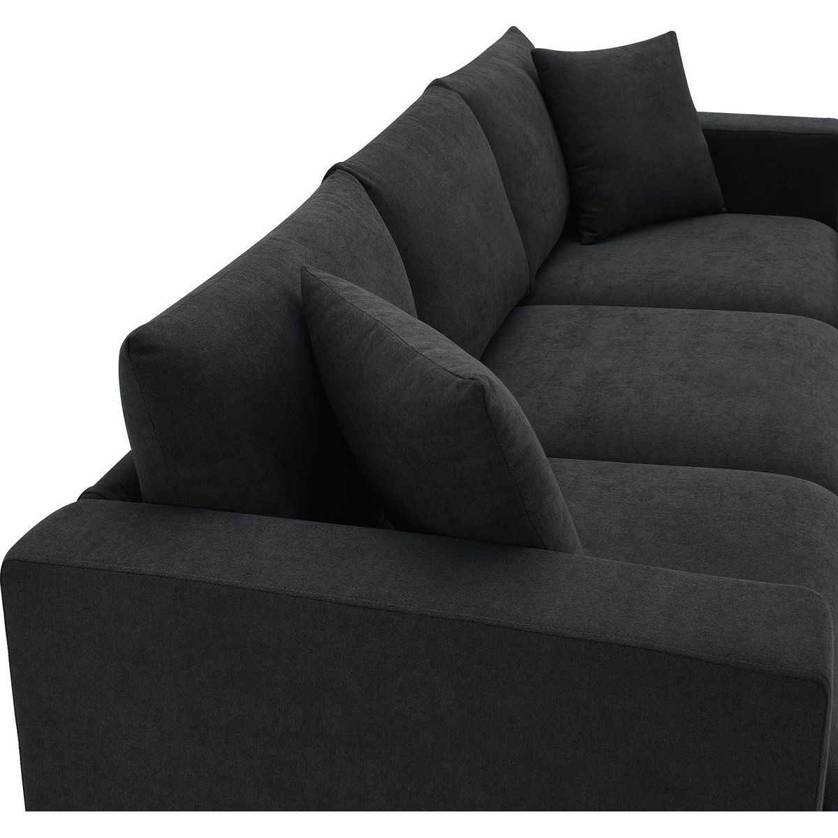 100.4x64.6" Modern Sectional Sofa,L-shaped Couch Set with 2 Free pillows,4-seat Polyester Fabric Couch Set with Convertible Ottoman for Living Room, Apartment, Office,4 Colors