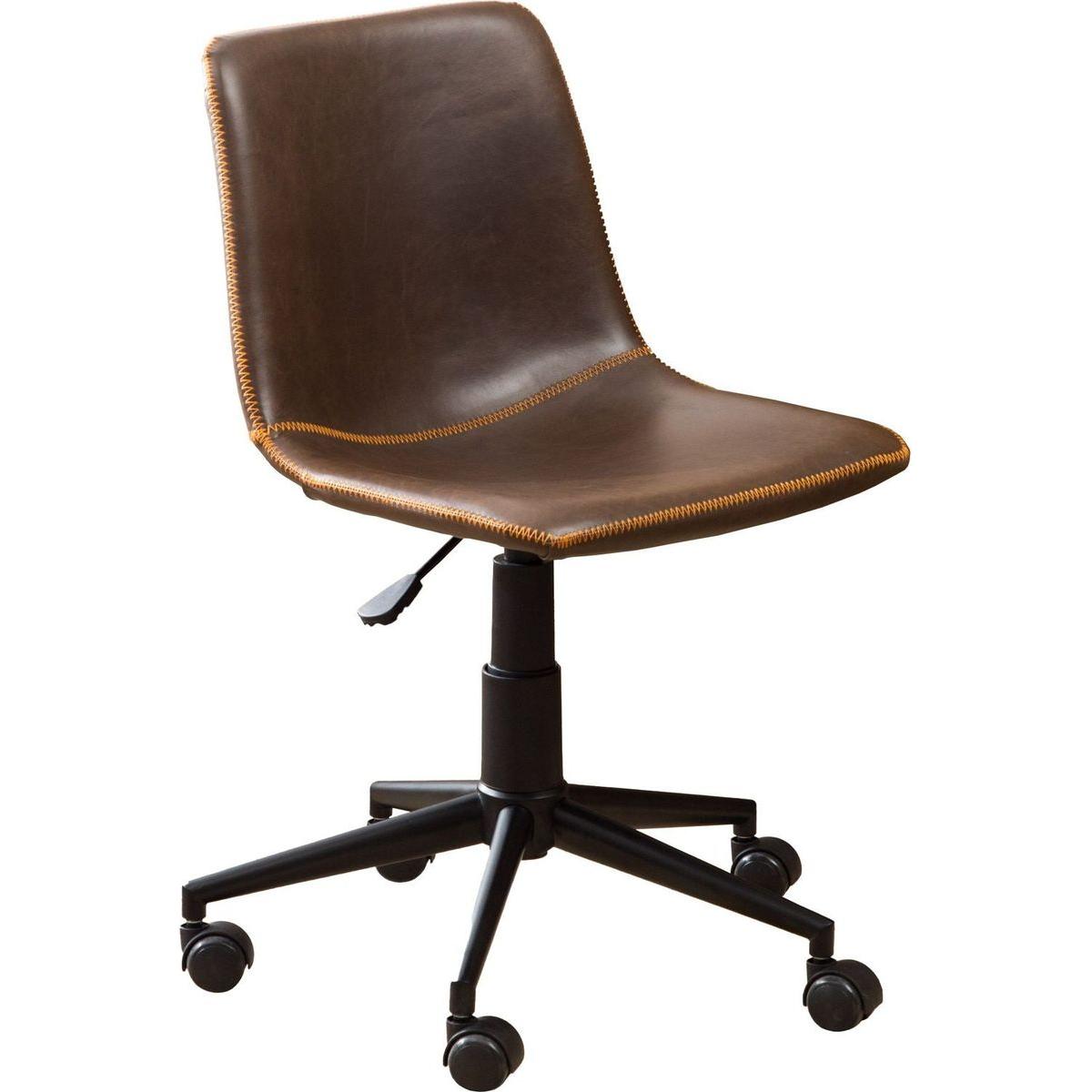 Cesena Faux Leather 360 Swivel Air Lift Office Chair, Antique Brown