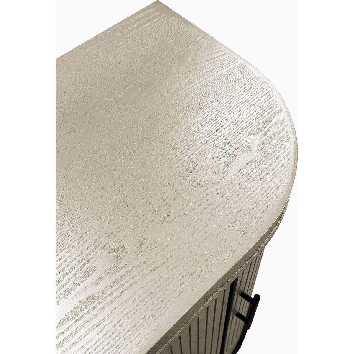 Modern Curved Sideboard 47.2-Inch Decorative Storage Cabinet Wooden Console Table Coffee Bar Cabinet with 4 Doors and Adjustable Interior Shelves for Living Room, Kitchen, Bedroom, Hallway (Champagne)