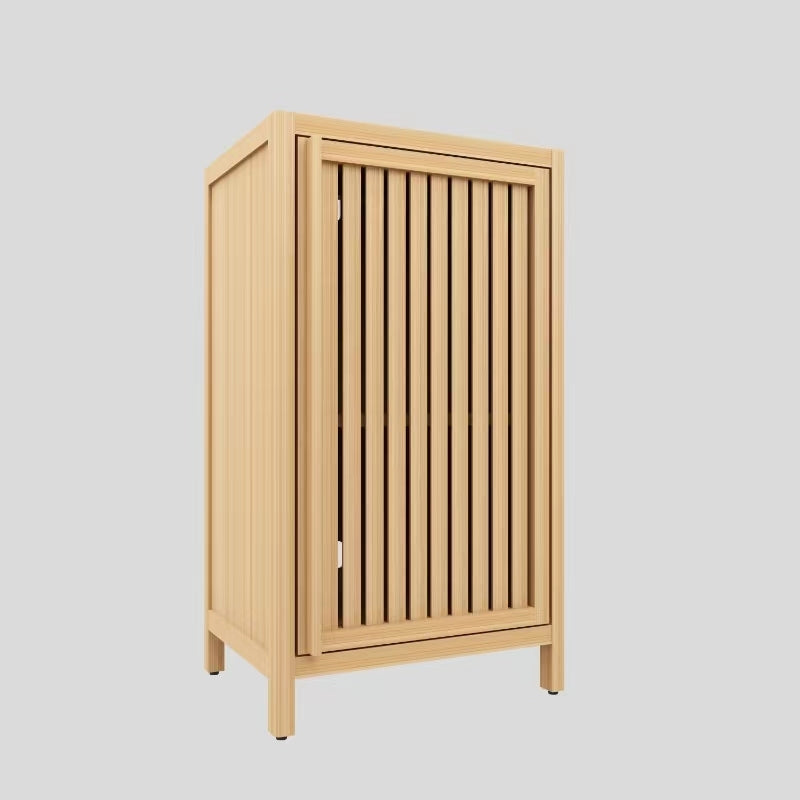 Bathroom Bamboo Storage Cabinet, Freestanding Floor Cabinet with Door and Shelf for Bathroom, Living Room, Bedroom, Hallway, Kitchen