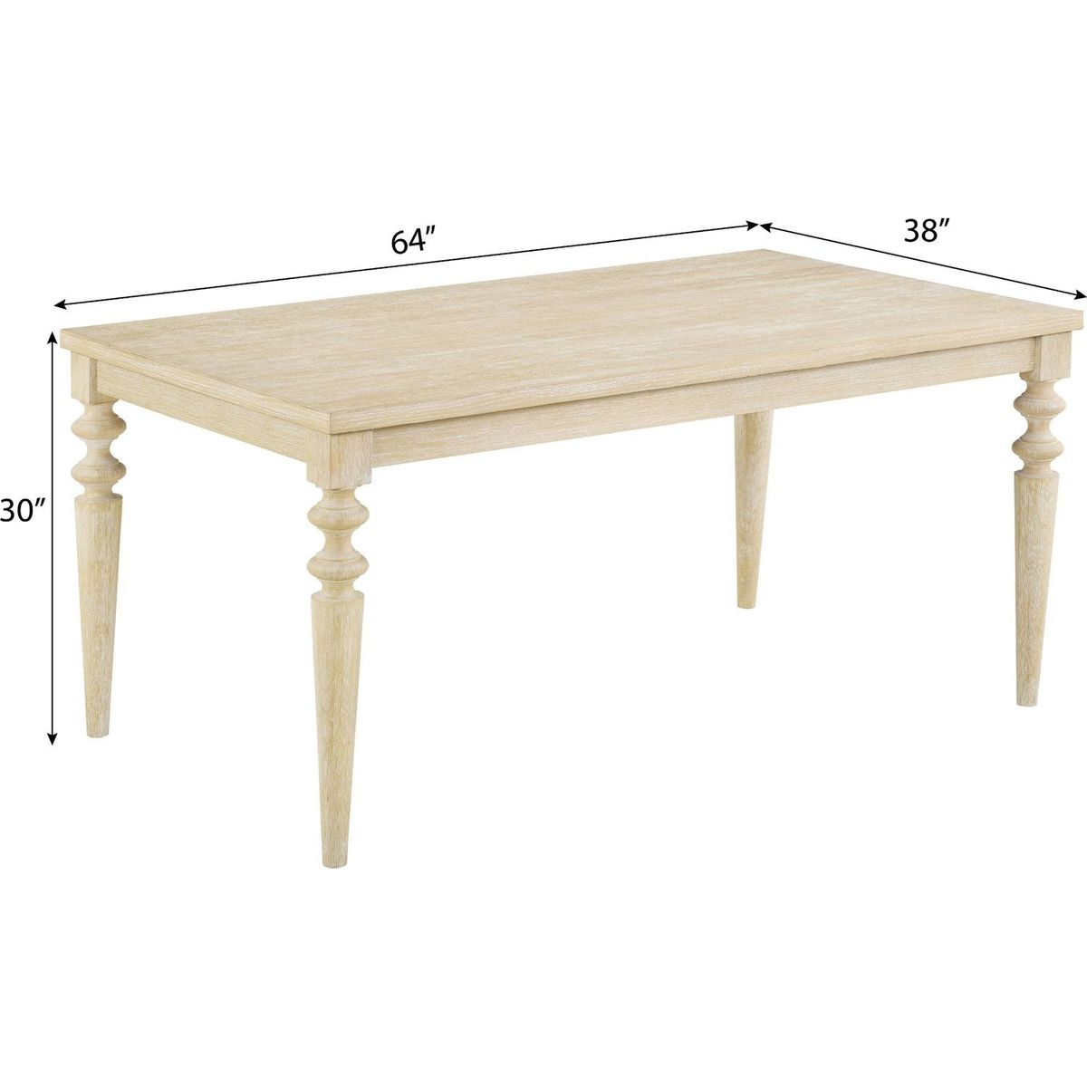 Amonia 7-piece Dining Set, Turned-Leg Dining Table with 6 Tufted Chairs