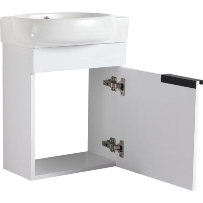 Soft Close Doors Bathroom Vanity With Sink,16 Inch For Small Bathroom