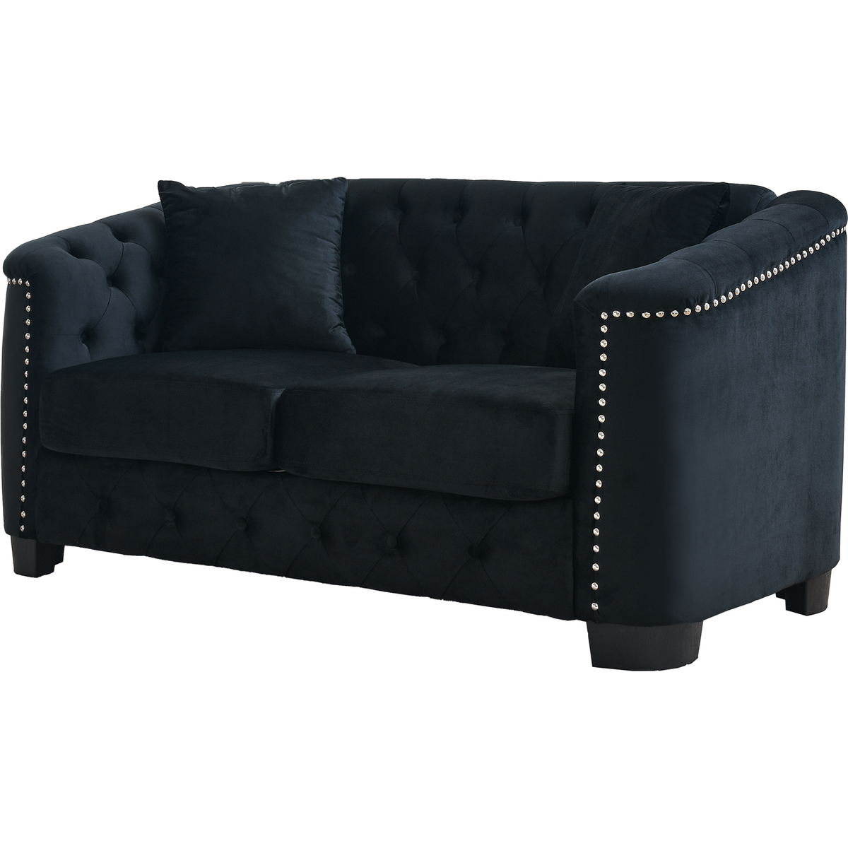 3-seater + 2-seater Combination sofa.Velvet black