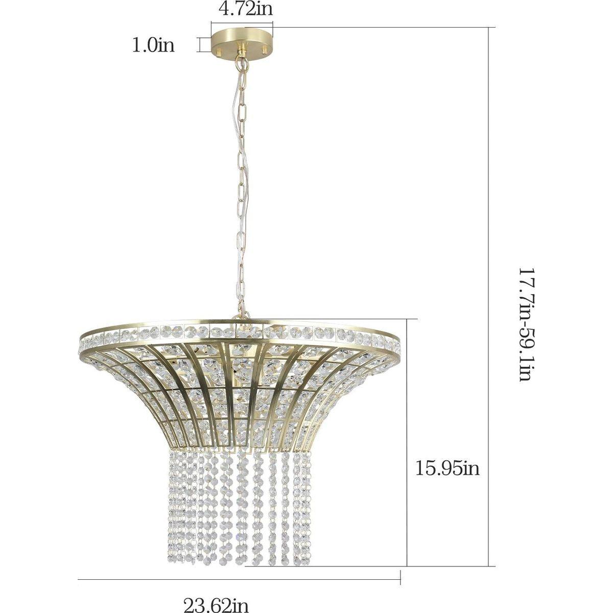 8-Light 23.6" Wide Crystal Waterfall Chandelier