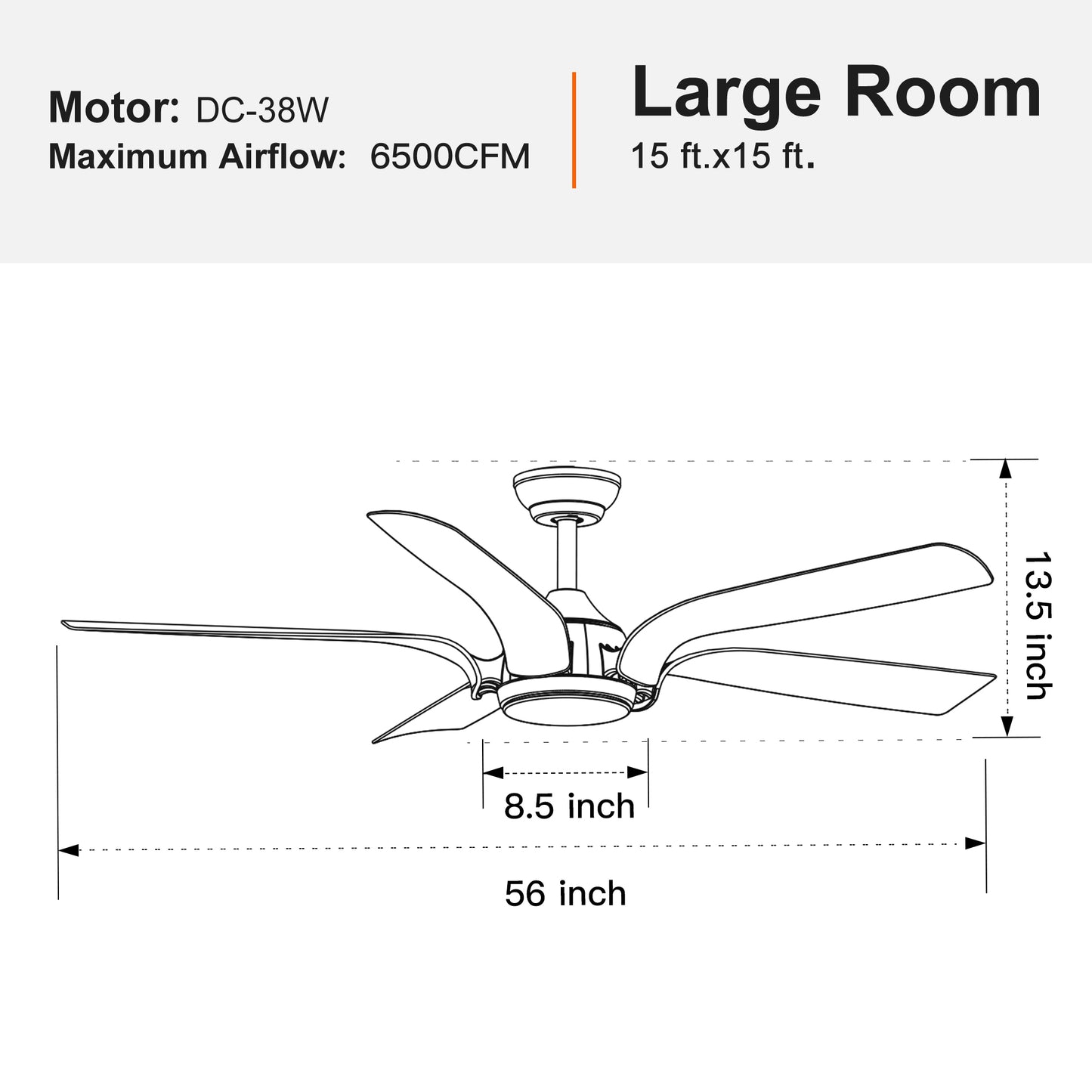 Smart 56" Integrated LED Ceiling Fan with Antique Brown Blades in Matte Black Fan Body Finish