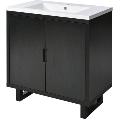 30" Bathroom vanity Set with Sink, Combo Cabinet, Bathroom Storage Cabinet, Solid Wood Frame