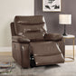 Aashi Recliner (Power Motion), Brown Leather-Gel Match