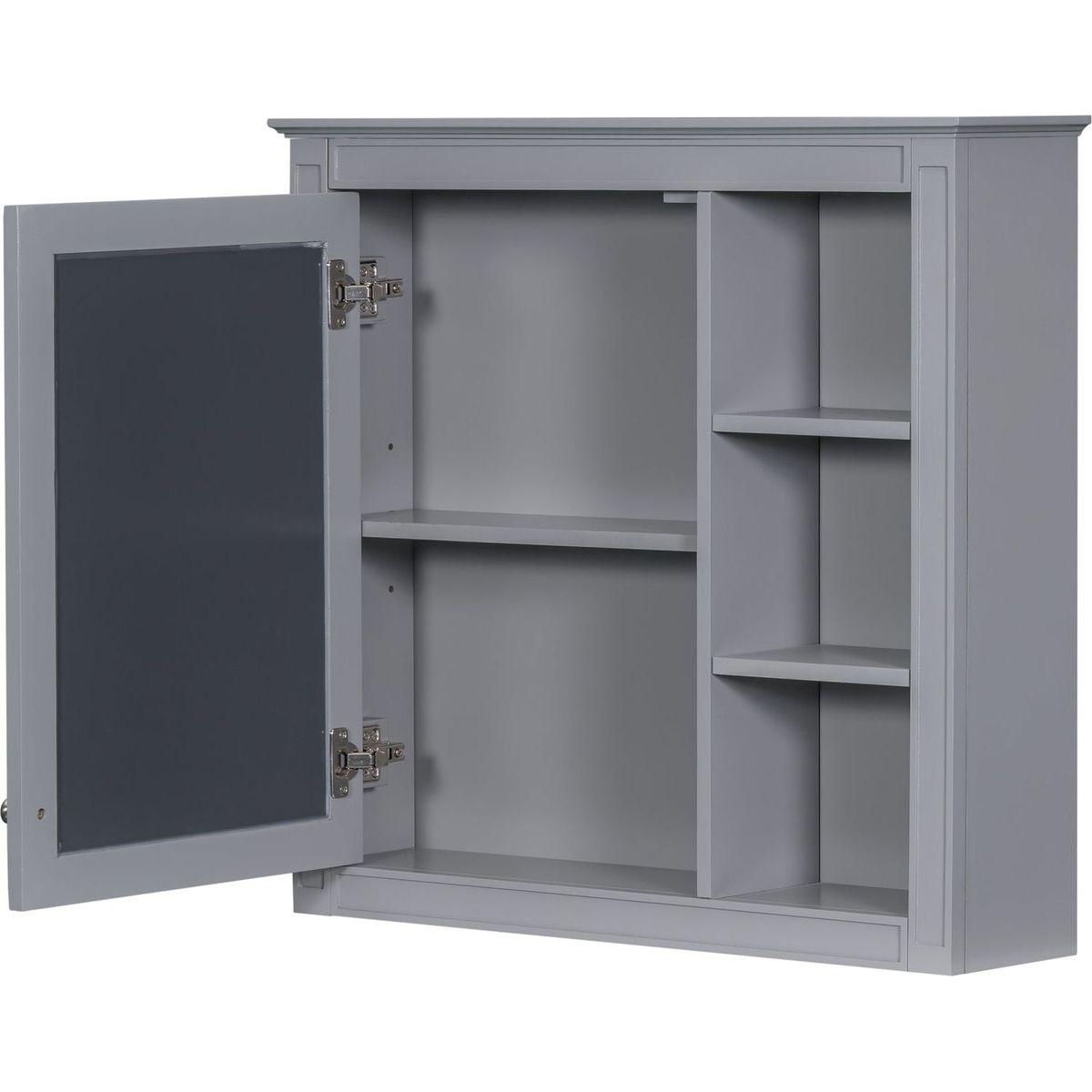 30" x 28" Medicine Cabinet, Wall Mounted Bathroom Storage Cabinet, Modern Bathroom Wall Cabinet with Mirror,Medicine Cabinet, Mirror Cabinet with 3 Open Shelves (Not Include Bathroom Vanity) - Streamdale Furniture