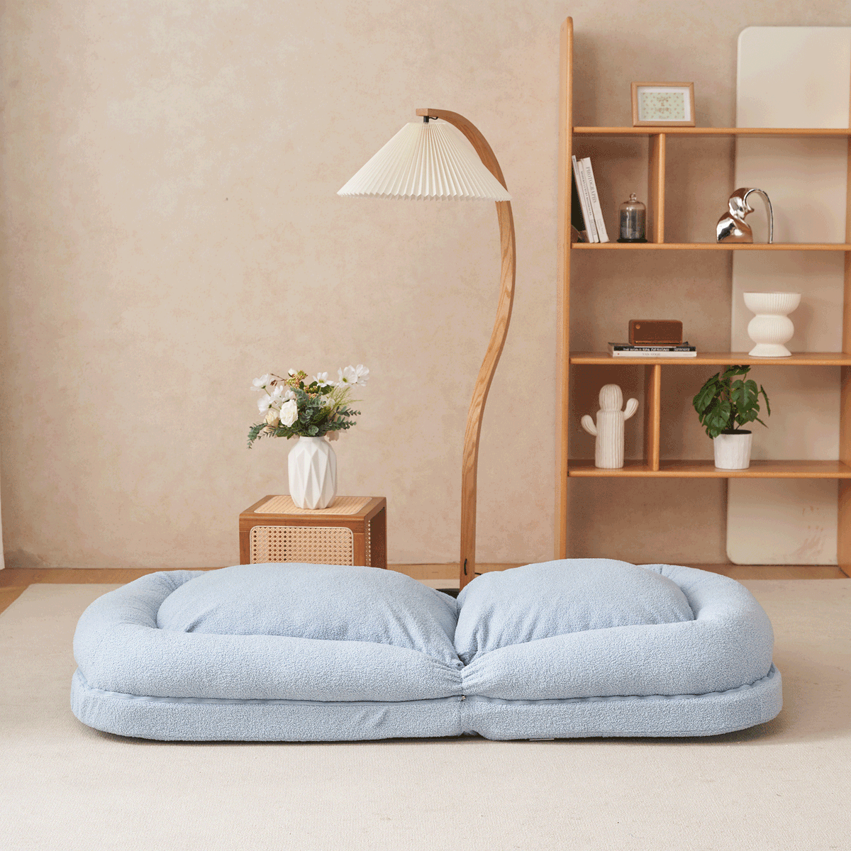 Triple Fold Down Sofa Bed,BLUE