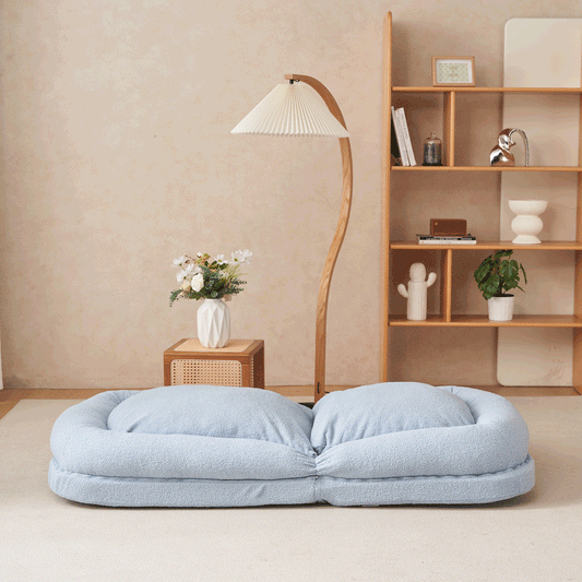 Triple Fold Down Sofa Bed,BLUE