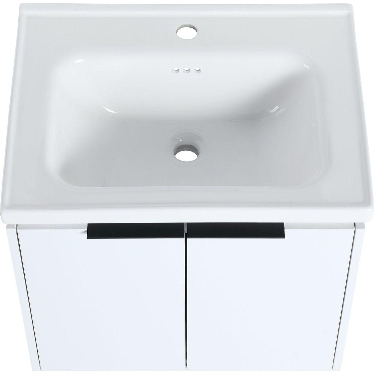 48 Inch Soft Close Doors Bathroom Vanity With Sink, and Two Small Storage Shelves,BVC07448WHLTK