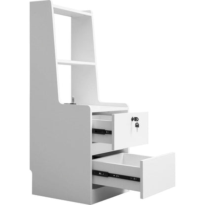 Nightstand with lock and charging station,Storage cabinets with open dividers