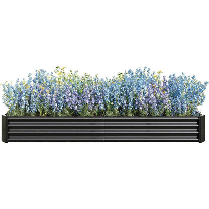 Raised Garden Bed Kit - Metal Raised Bed Garden7.6x3.7x0.98ft for Flower Planters, Vegetables Herb Black