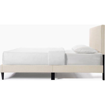 Dove Tufted Upholstered Platform Bed - Pearl White - Queen
