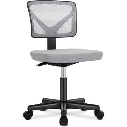 Armless Desk Chair Small Home Office Chair with Lumbar Support