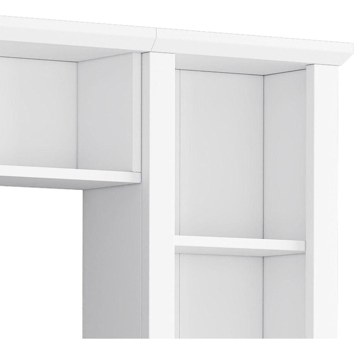 Minimalist Entertainment Wall Unit Set with Bridge for TVs Up to 75", Ample Storage Space TV Stand with Adjustable Shelves, Modernist Large Media Console for Living Room, White