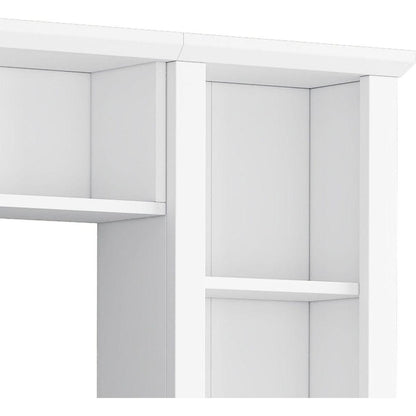 Minimalist Entertainment Wall Unit Set with Bridge for TVs Up to 75", Ample Storage Space TV Stand with Adjustable Shelves, Modernist Large Media Console for Living Room, White