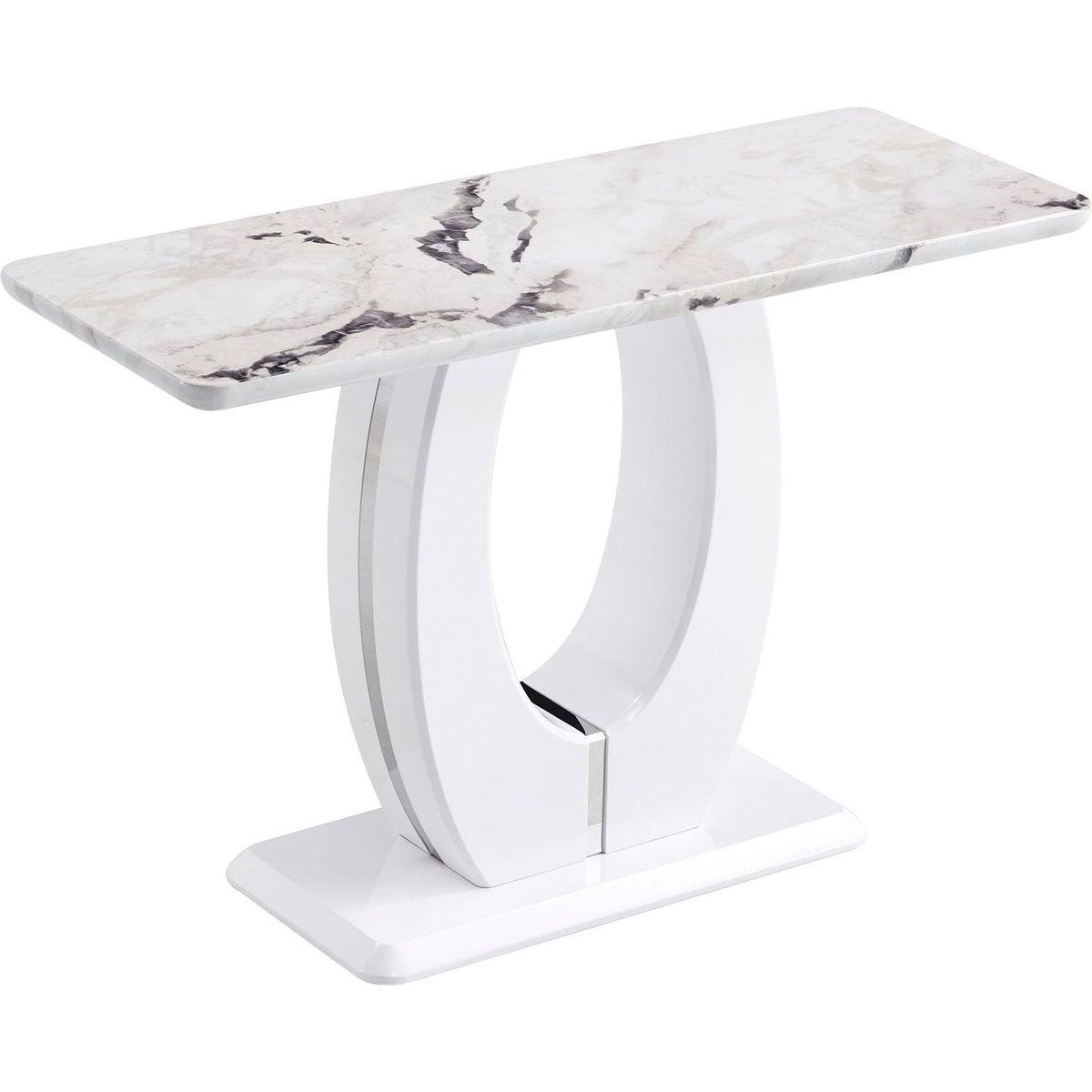 Modern Simple Glossy White Rectangular Counter Bar Table 47.24" x 18.11" x 29.52" For Living Room Bedroom Bedside Entrance House Balcony Office Bathroom.