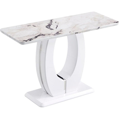 Modern Simple Glossy White Rectangular Counter Bar Table 47.24" x 18.11" x 29.52" For Living Room Bedroom Bedside Entrance House Balcony Office Bathroom.