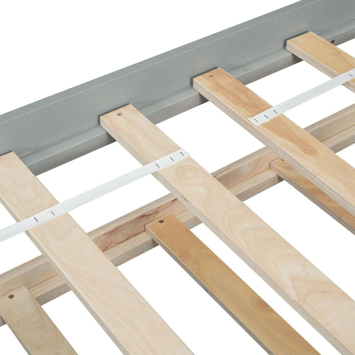 Twin Size House-shaped Bed with Trundle,Grey