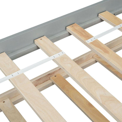 Twin Size House-shaped Bed with Trundle,Grey