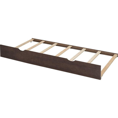 Full Size Storage Platform Bed with Pull Out Shelves, Twin Size Trundle and 2 Drawers, Espresso