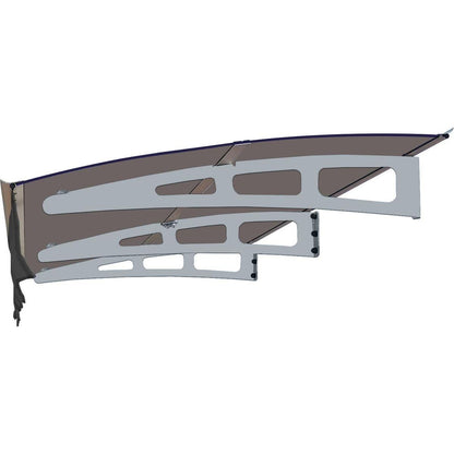 GarLUGH DA7934C Series Door Window Awning Canopy Made of 0.137 Inch Thick Crystal Solid Polycarbonate Sheet and Aluminum Alloy with Valance in size of 79" Wide x 34" Deep for Masonry Concrete Wall