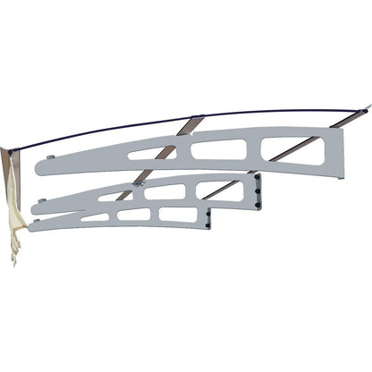 DA7934C Series Door Window Awning Canopy Made of 0.137Inch Thick Crystal Solid Polycarbonate Sheet and Aluminum Alloy with Valance in size of 79" Wide x 34" Deep for Masonry Concrete Wall House only.