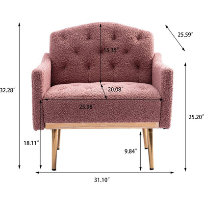 Accent Chair, leisure single sofa with Rose Golden feet