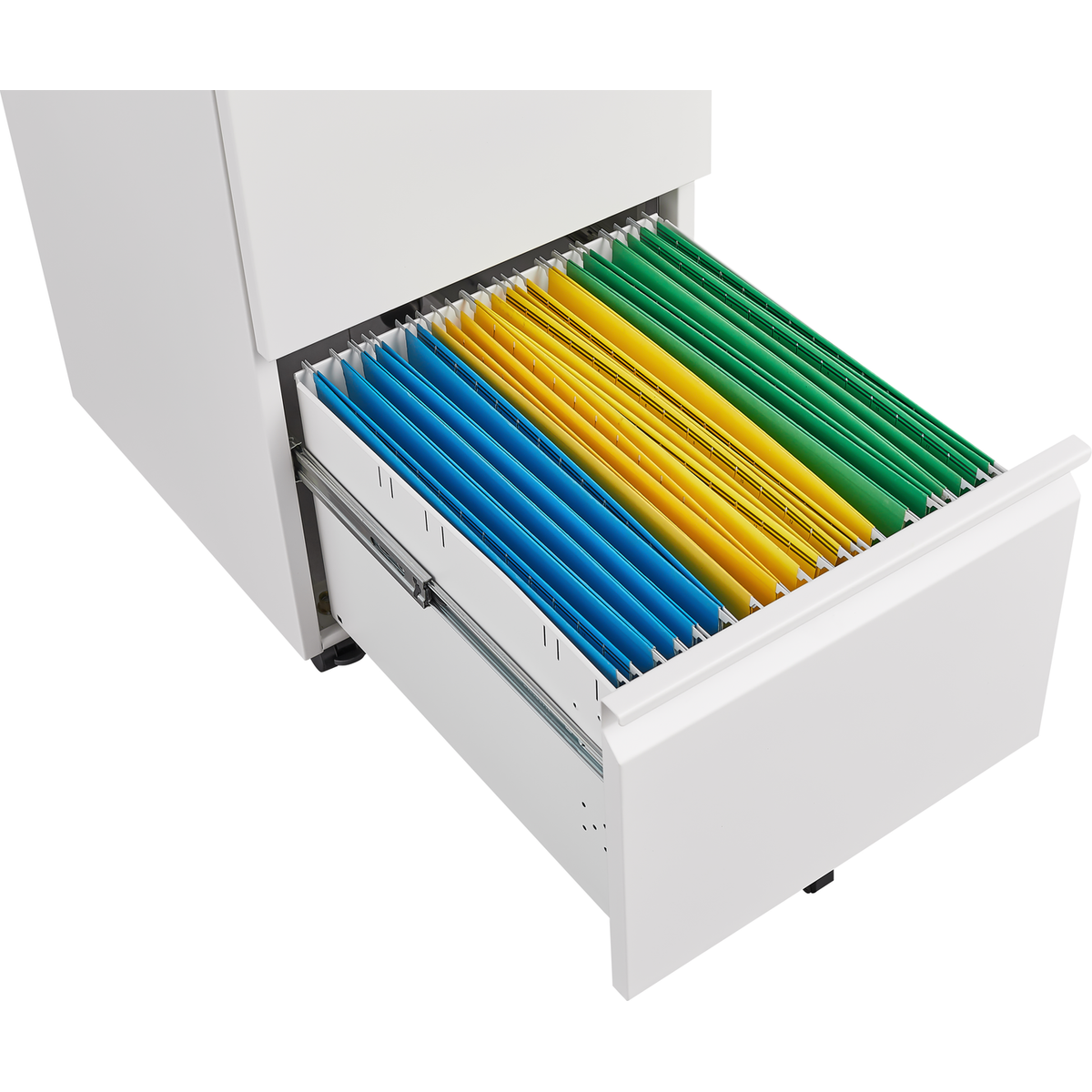 Metal 2 Drawer Mobile File Cabinet with Lock, Under Desk Office Steel Filing Cabinet, 25.6"H Legal/Letter Size Files Storage Cabinet,Black