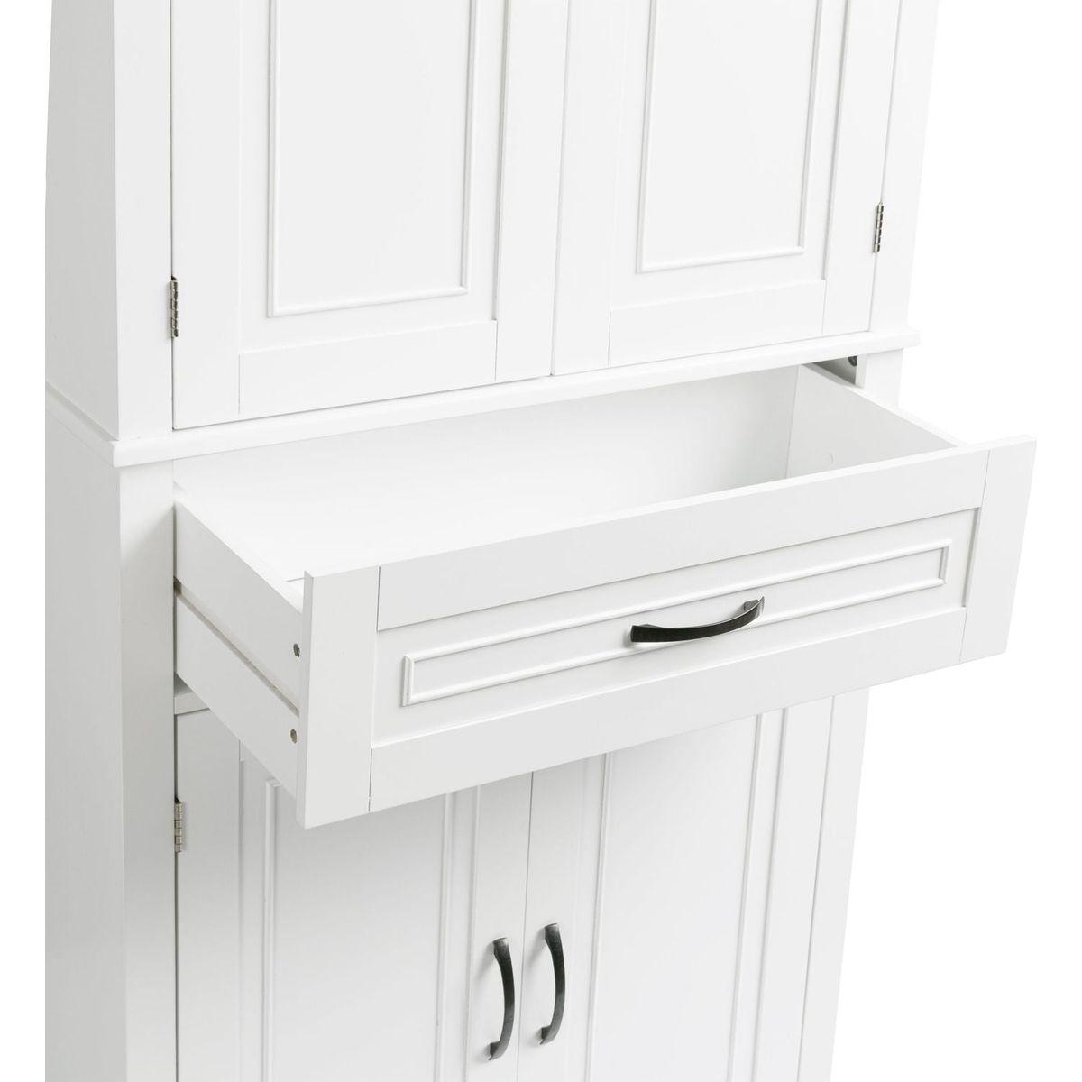 Bathroom Storage Cabinet with Doors and Drawer, Multiple Storage Space, Adjustable Shelf, White